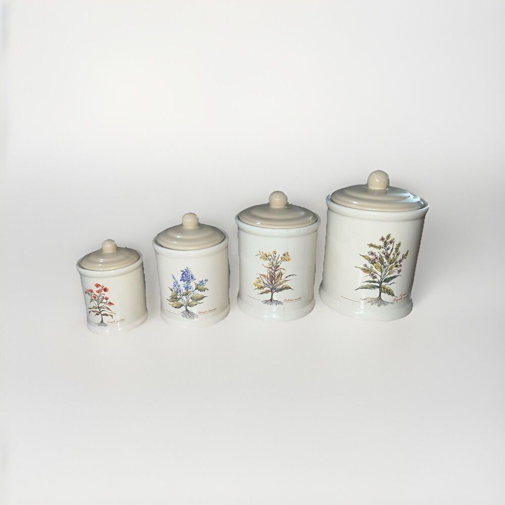 VTG Himark Canister Botanical Design Set of 4